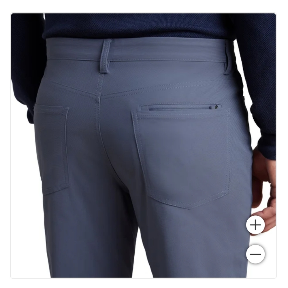 New Kirkland Signature Men’s Commuter Pant Blue UPF 50 Stretch Wick Size 34 X 29 - Picture 6 of 11